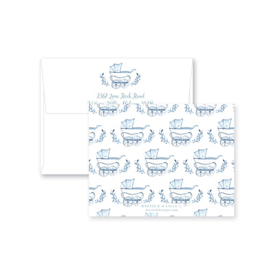 Prim Pram Flat Note Card