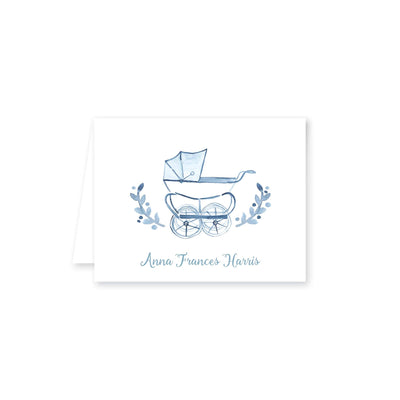 Prim Pram Folded Note Card