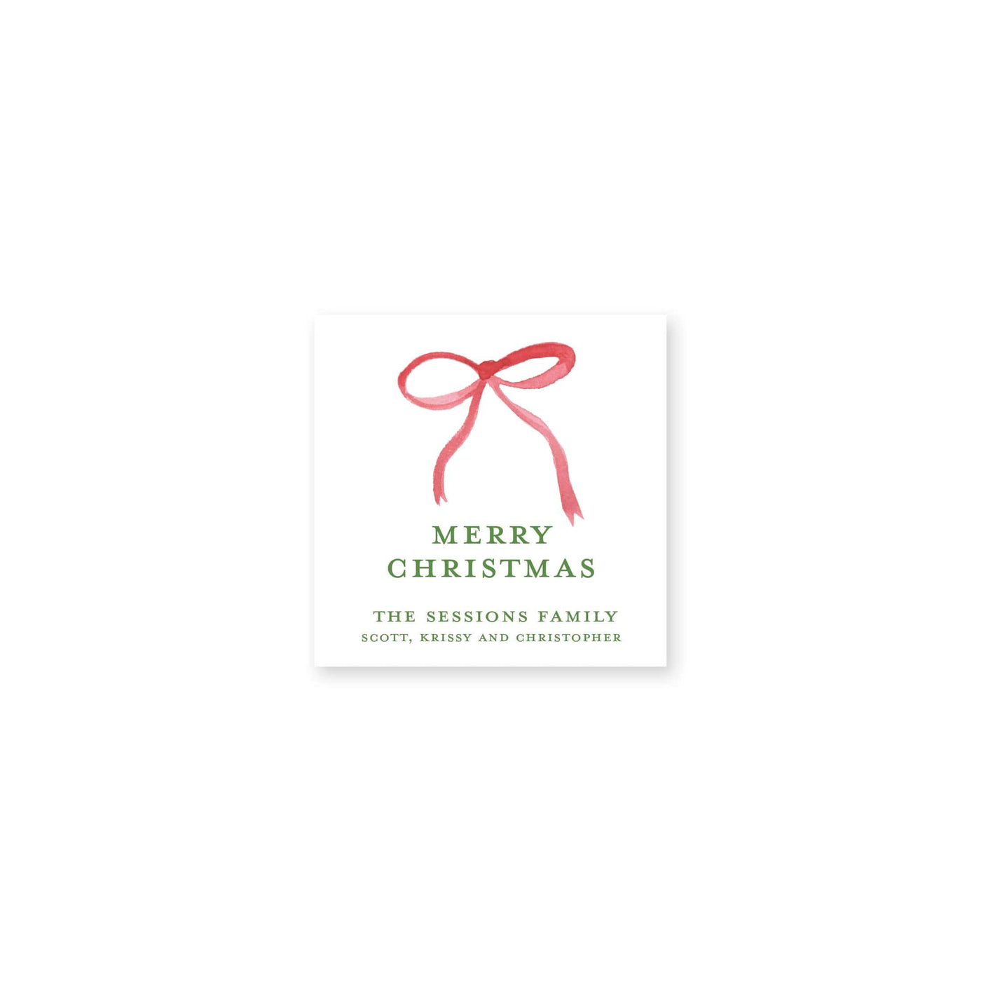 Red Bow Christmas Gift Stickers