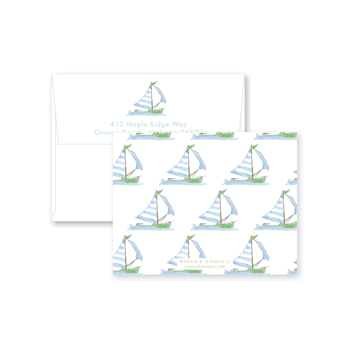 Sailing Away Fill-In Flat Note Card