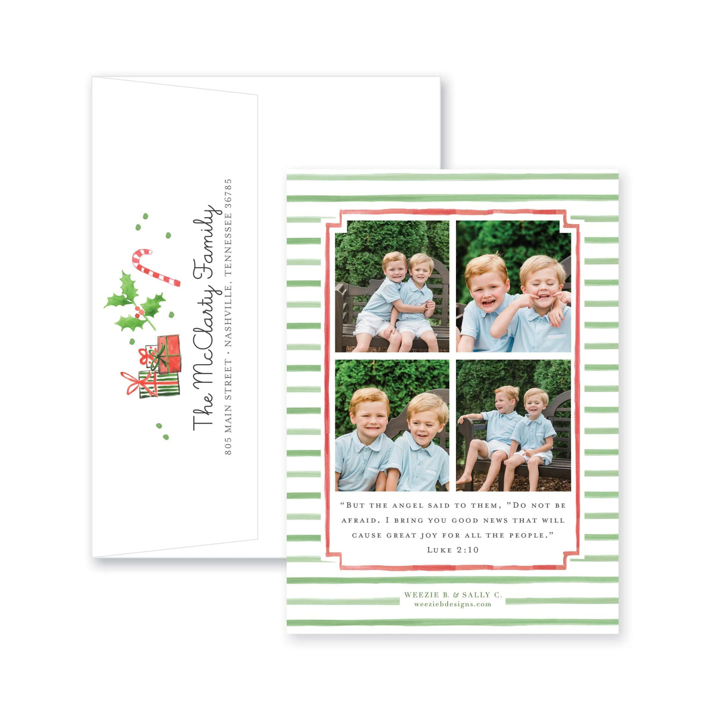Santa Christmas Icons Vertical Christmas Card