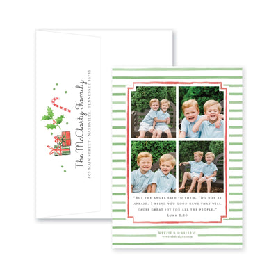 Santa Christmas Icons Vertical Christmas Card