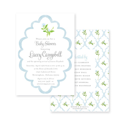 Scallop Border Floral Baby Shower