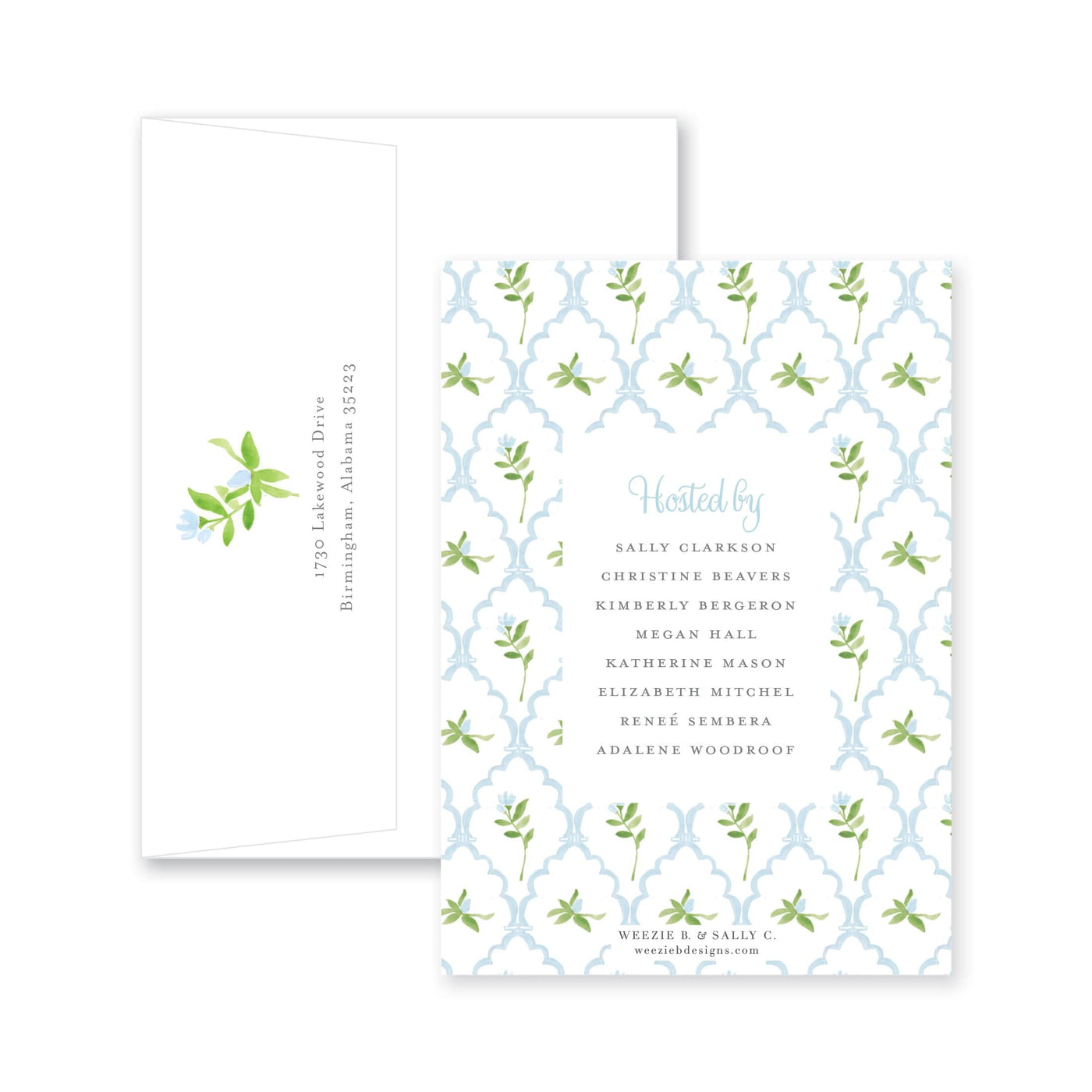 Scallop Border Floral Baby Shower