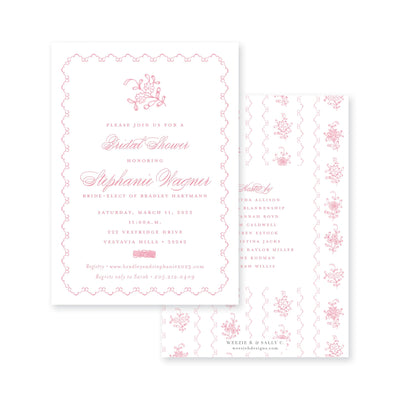 Intricate Scallop Border Floral Bridal Shower