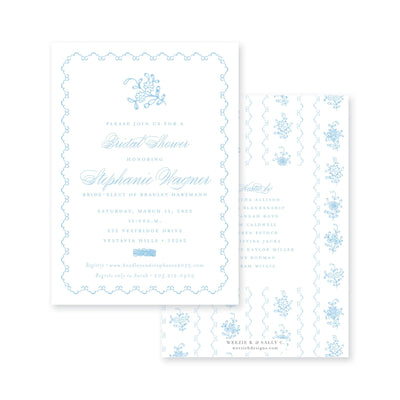 Intricate Scallop Border Floral Bridal Shower