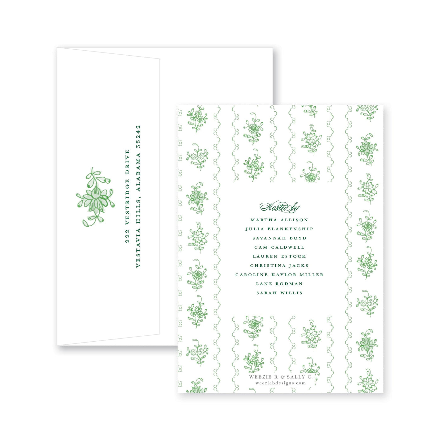 Intricate Scallop Border Floral Bridal Shower