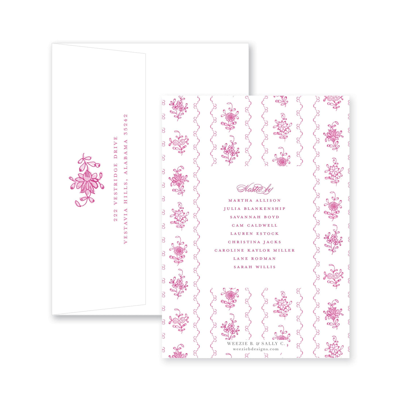 Intricate Scallop Border Floral Bridal Shower