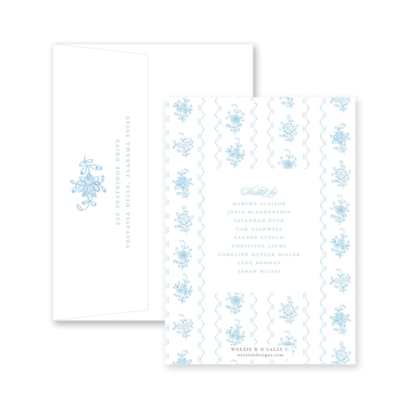 Intricate Scallop Border Floral Bridal Shower