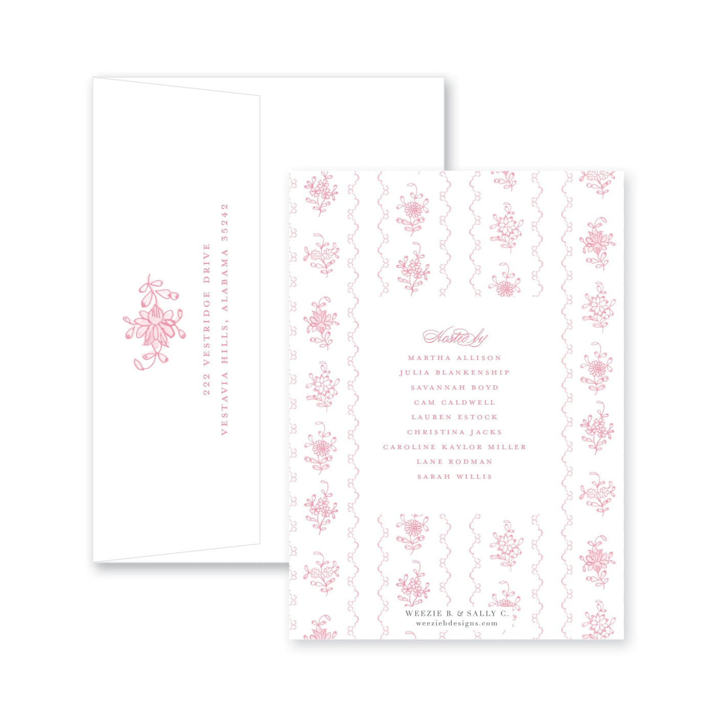 Intricate Scallop Border Floral Bridal Shower