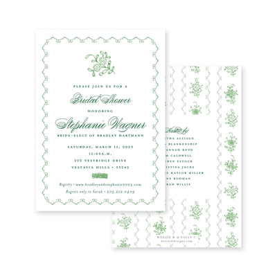 Intricate Scallop Border Floral Bridal Shower