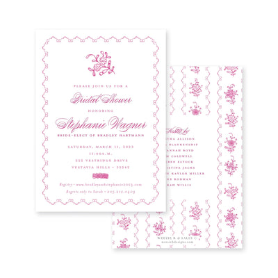 Intricate Scallop Border Floral Bridal Shower