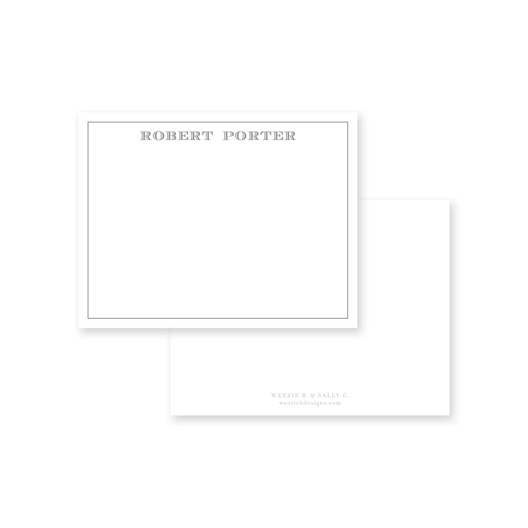 Simple Note Card Border Simple Border Flat Note Card – Weezie B. Studio