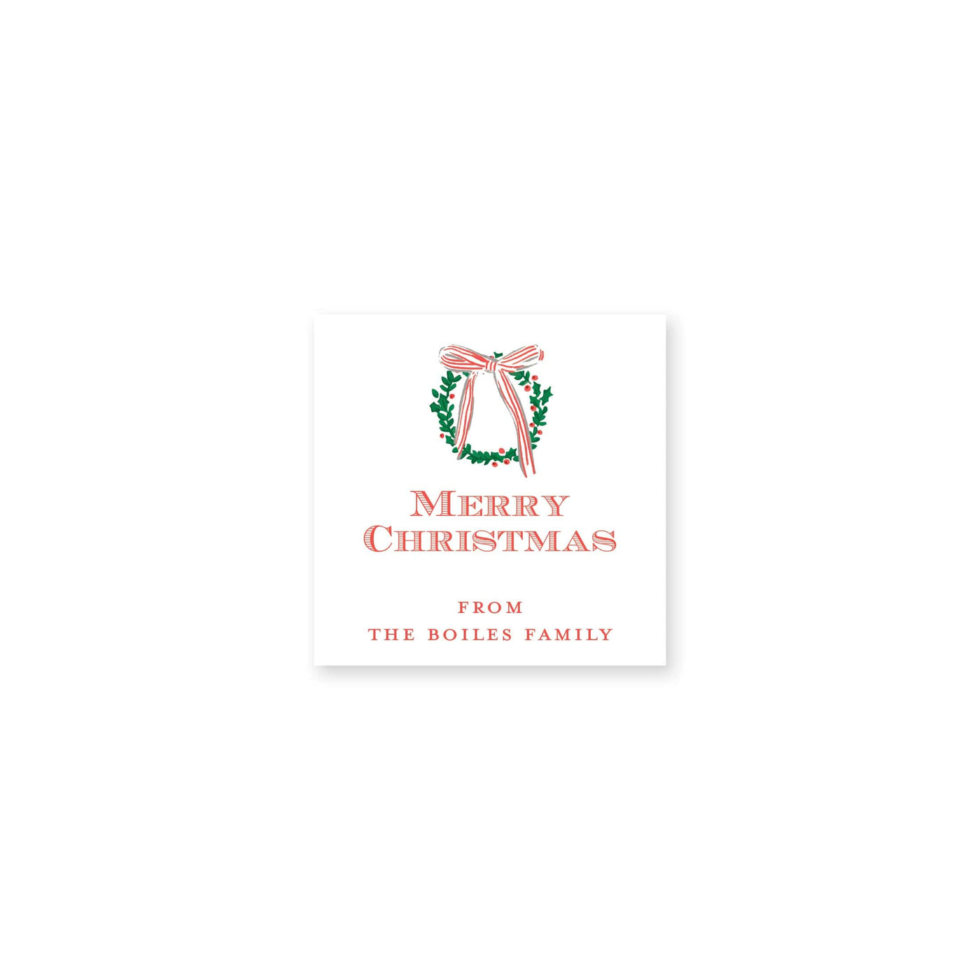 Simple Christmas Wreath Bow Christmas Stickers