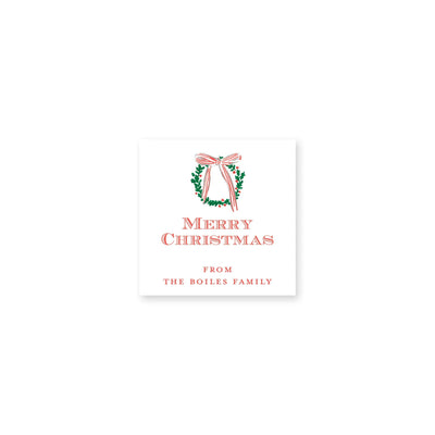Simple Christmas Wreath Bow Christmas Stickers