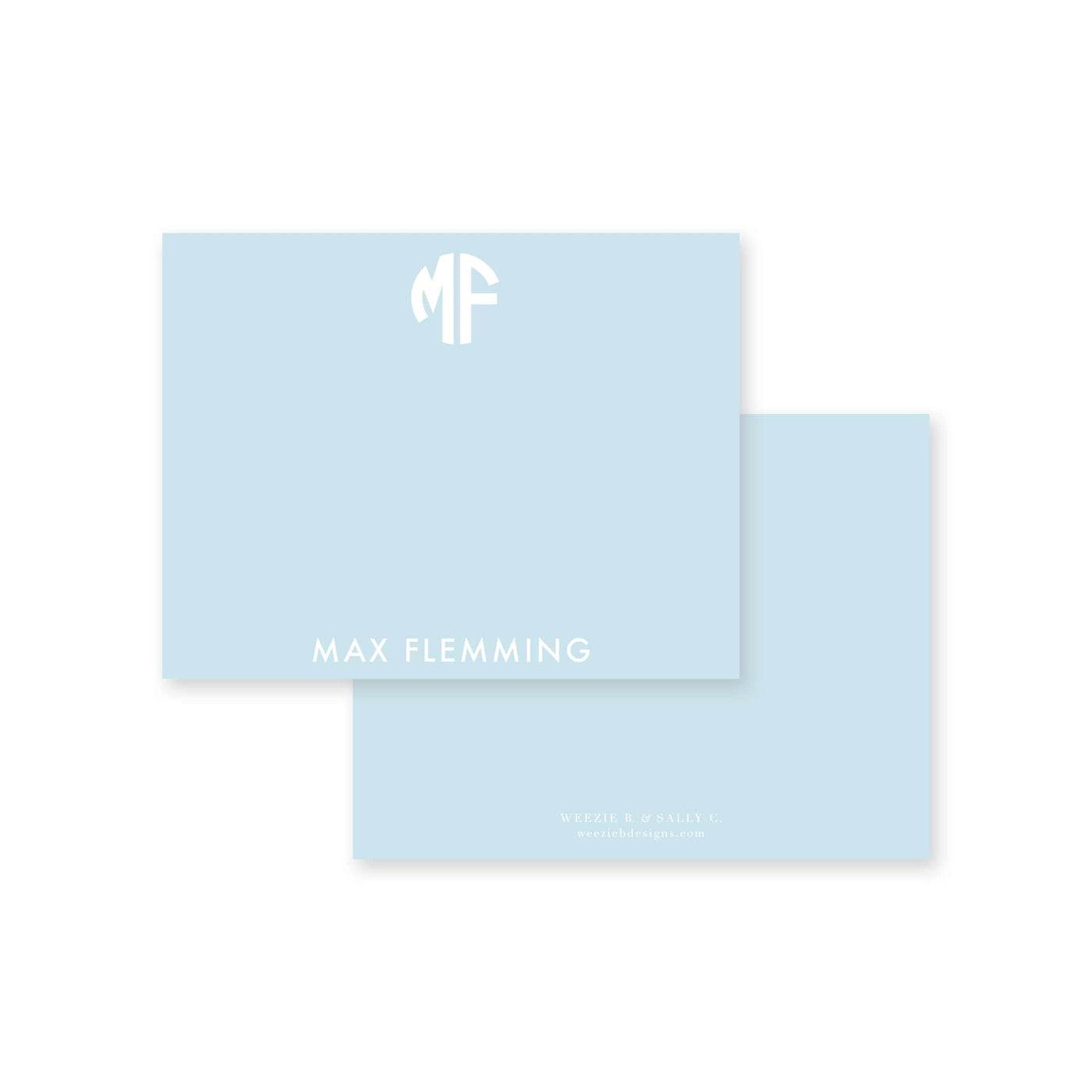 Solid Circle Monogram Flat Note Card