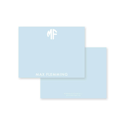 Solid Circle Monogram Flat Note Card
