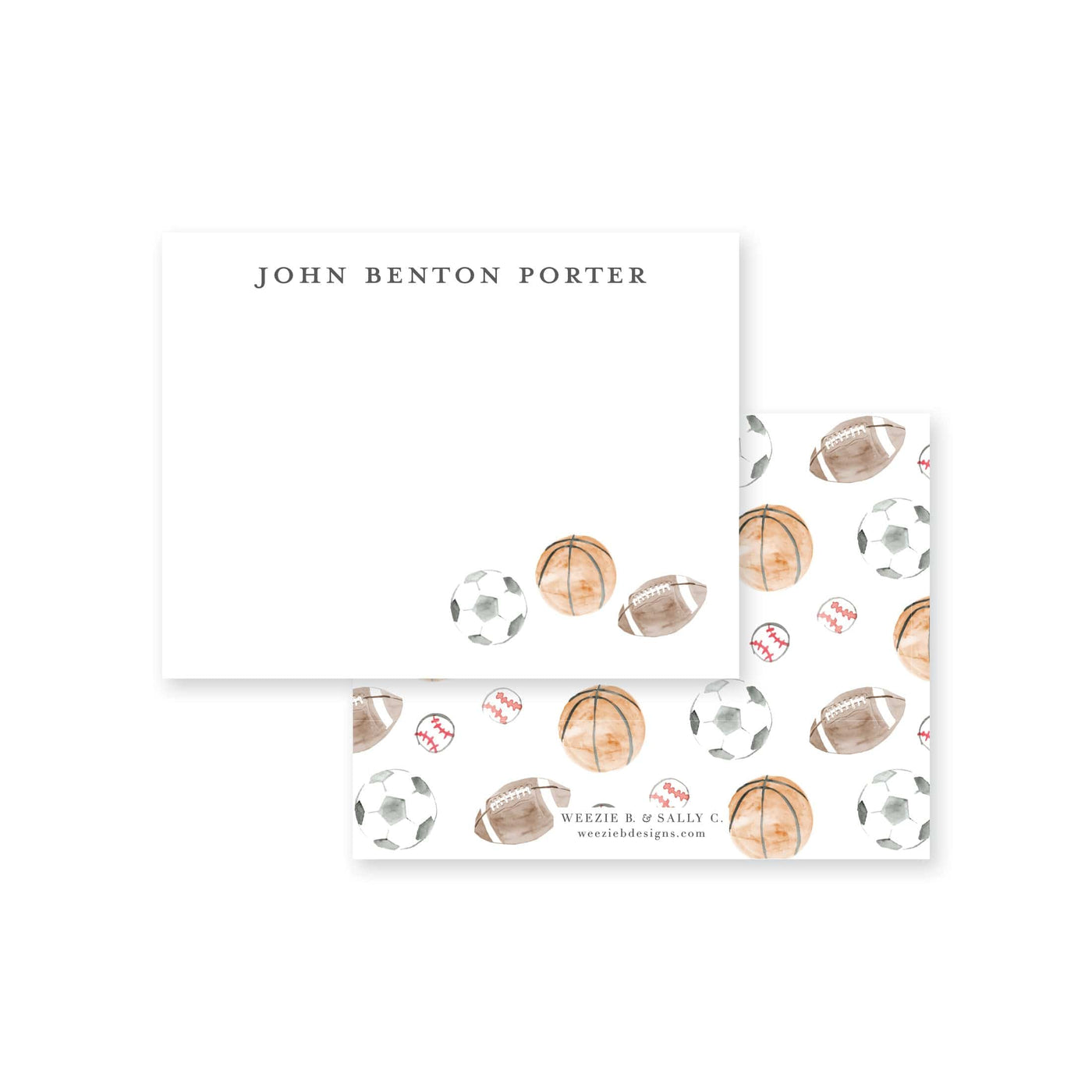 Sports Balls Flat Note Card