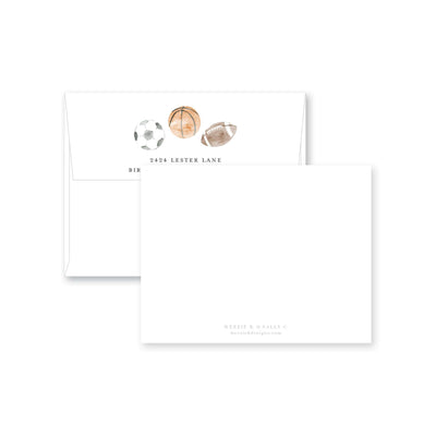 Sports Balls Fill-In Flat Note Card