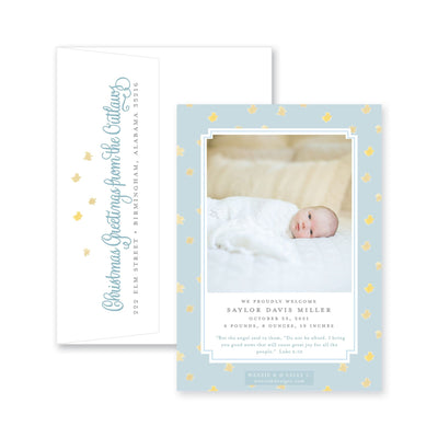 Star of Wonder Border Announcement Christmas Card