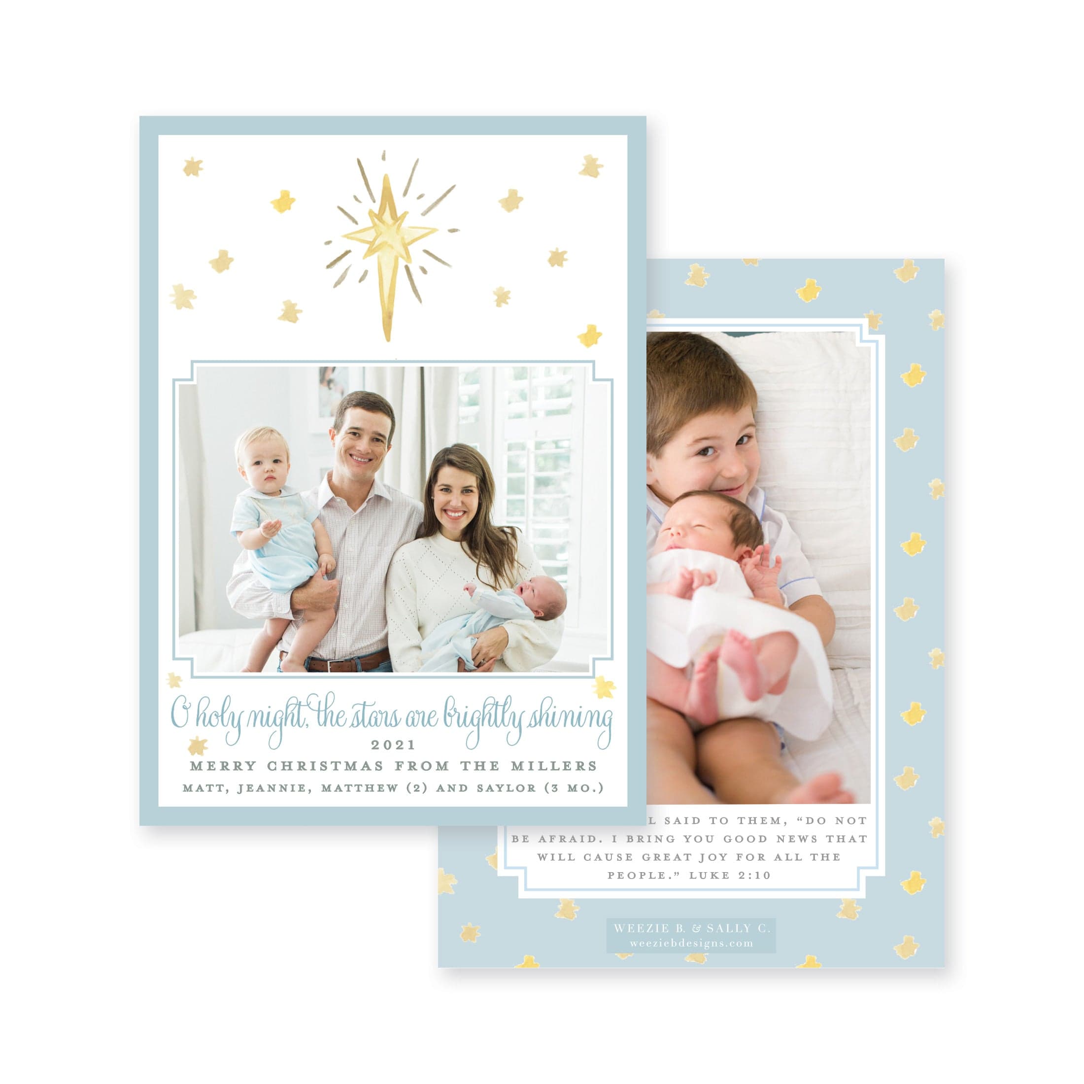 Star of Wonder Border Announcement Christmas Card – Weezie B. Studio