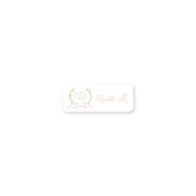 Sweet Watercolor Wreath and Bow Permanent Stickers