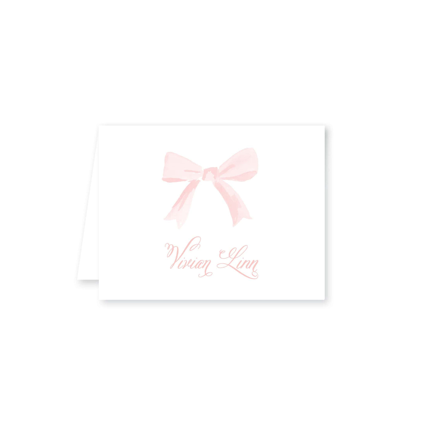 Bows In Watercolor Folded Note Card