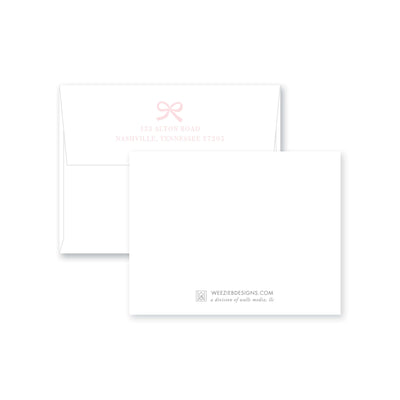 Weezie B. Designs | Sweet Pink Bow Flat Note Card