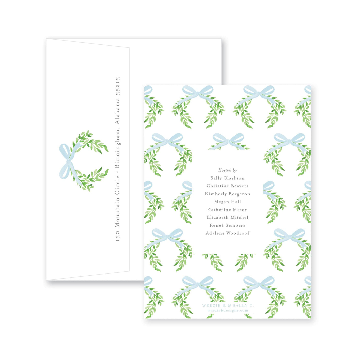 Sweet Bow With Greenery Baby Shower