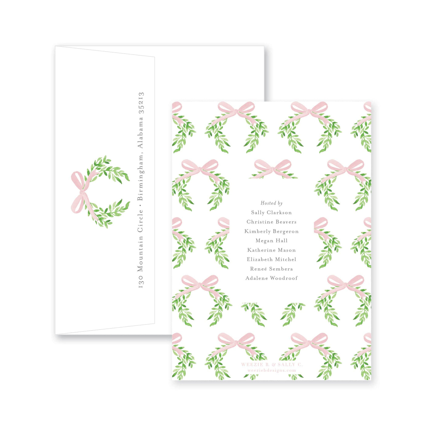 Sweet Bow With Greenery Baby Shower