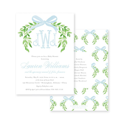 Sweet Bow With Greenery Baby Shower