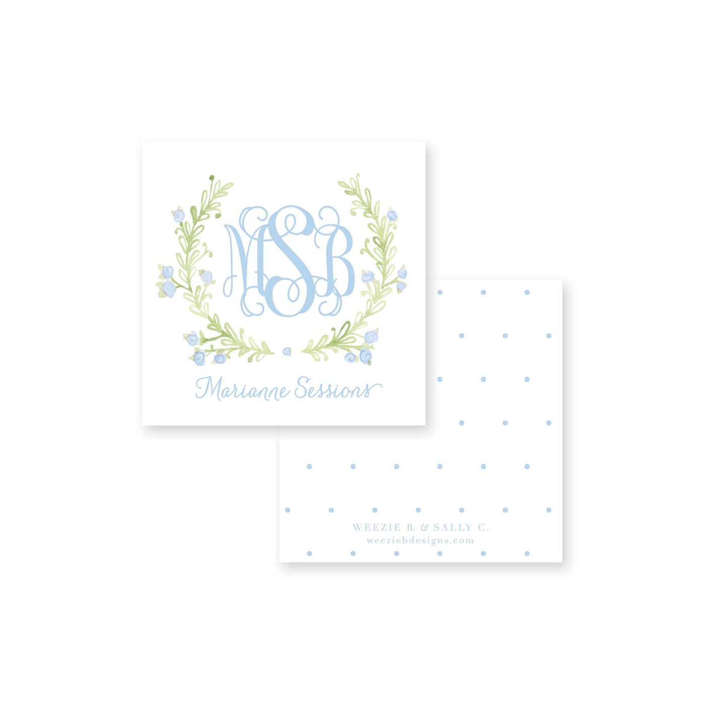 Sweet Watercolor Wreath Polka Calling Card