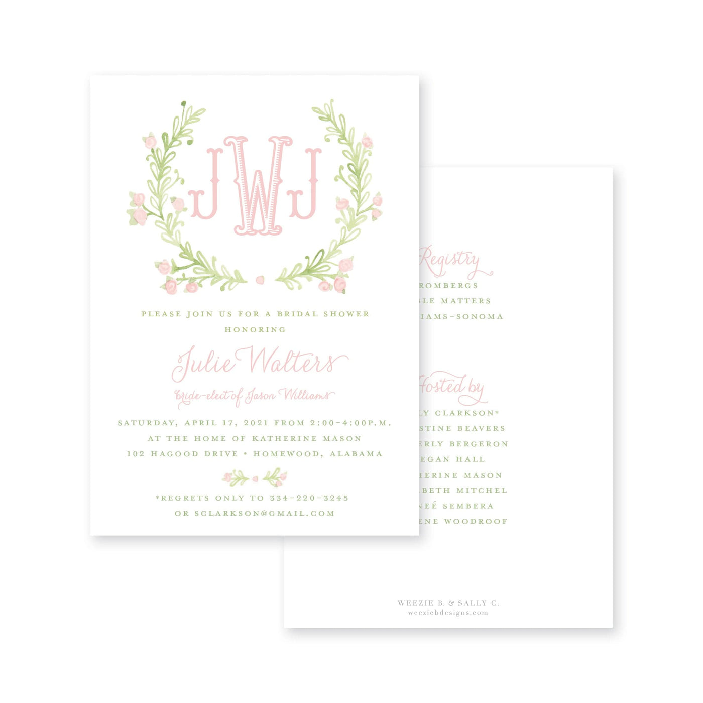 Sweet Watercolor Wreath Bridal Shower