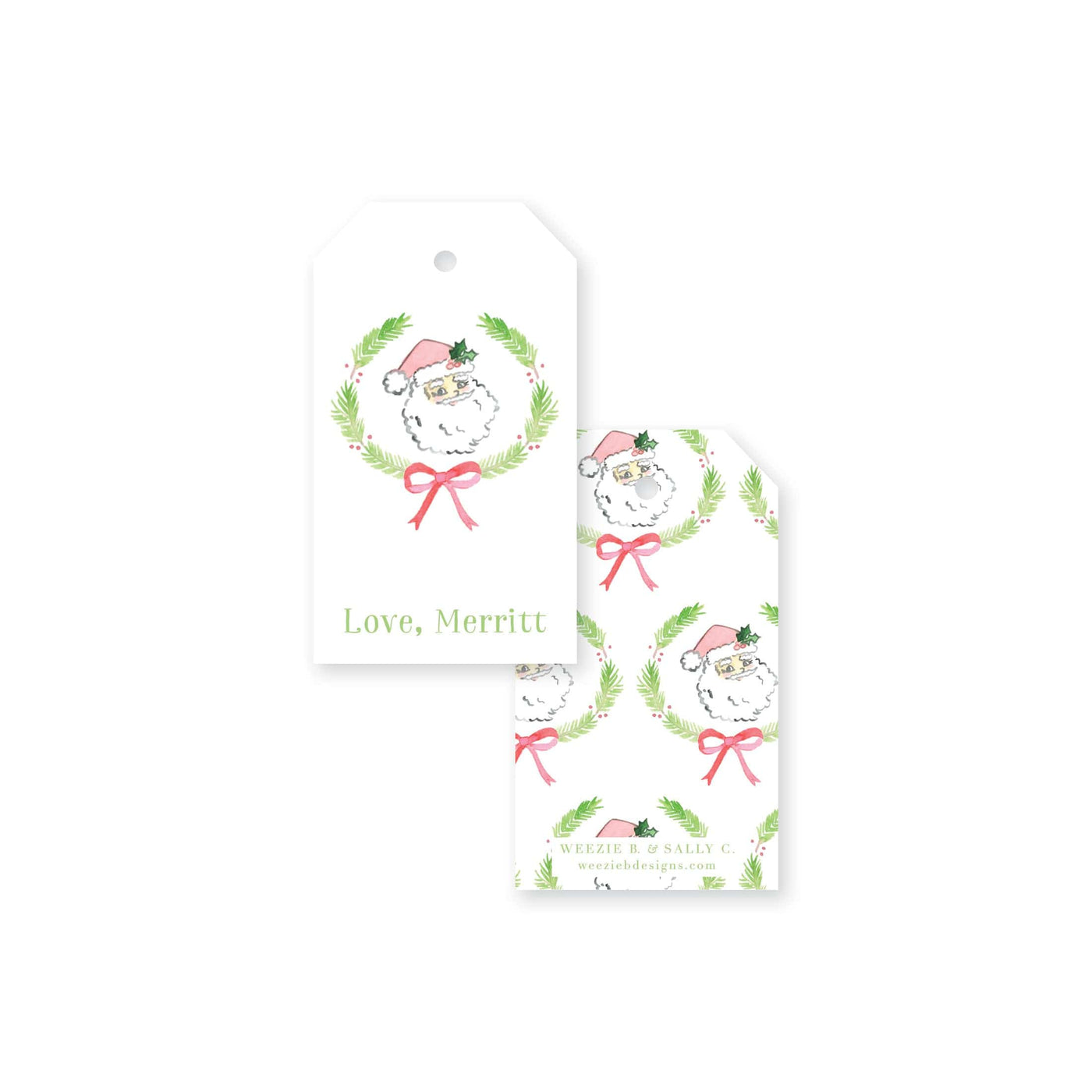 Vintage Santas Christmas Gift Tag
