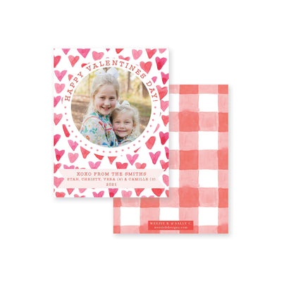 Watercolor Hearts Valentine Greeting