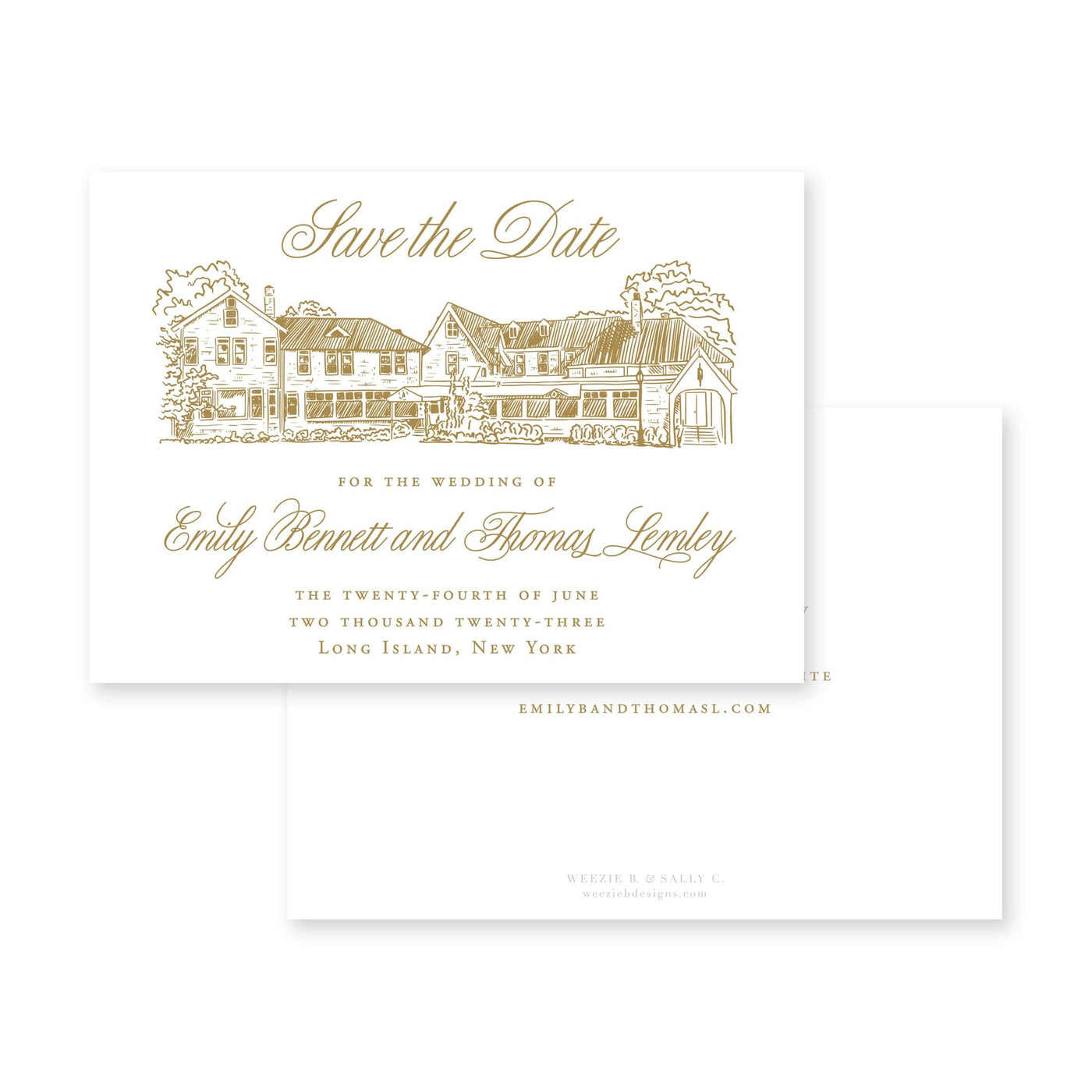 Sketched Venue or Home Save-the-Date