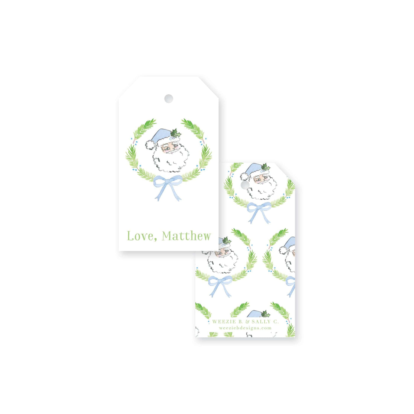 Vintage Santas Christmas Gift Tag