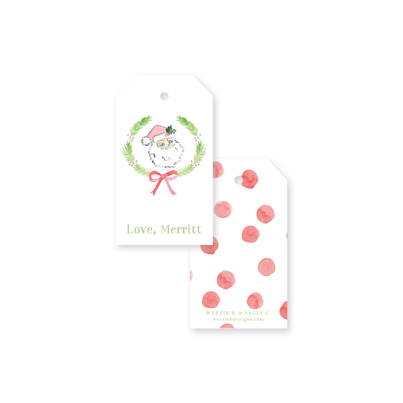 Vintage Santas Christmas Gift Tag