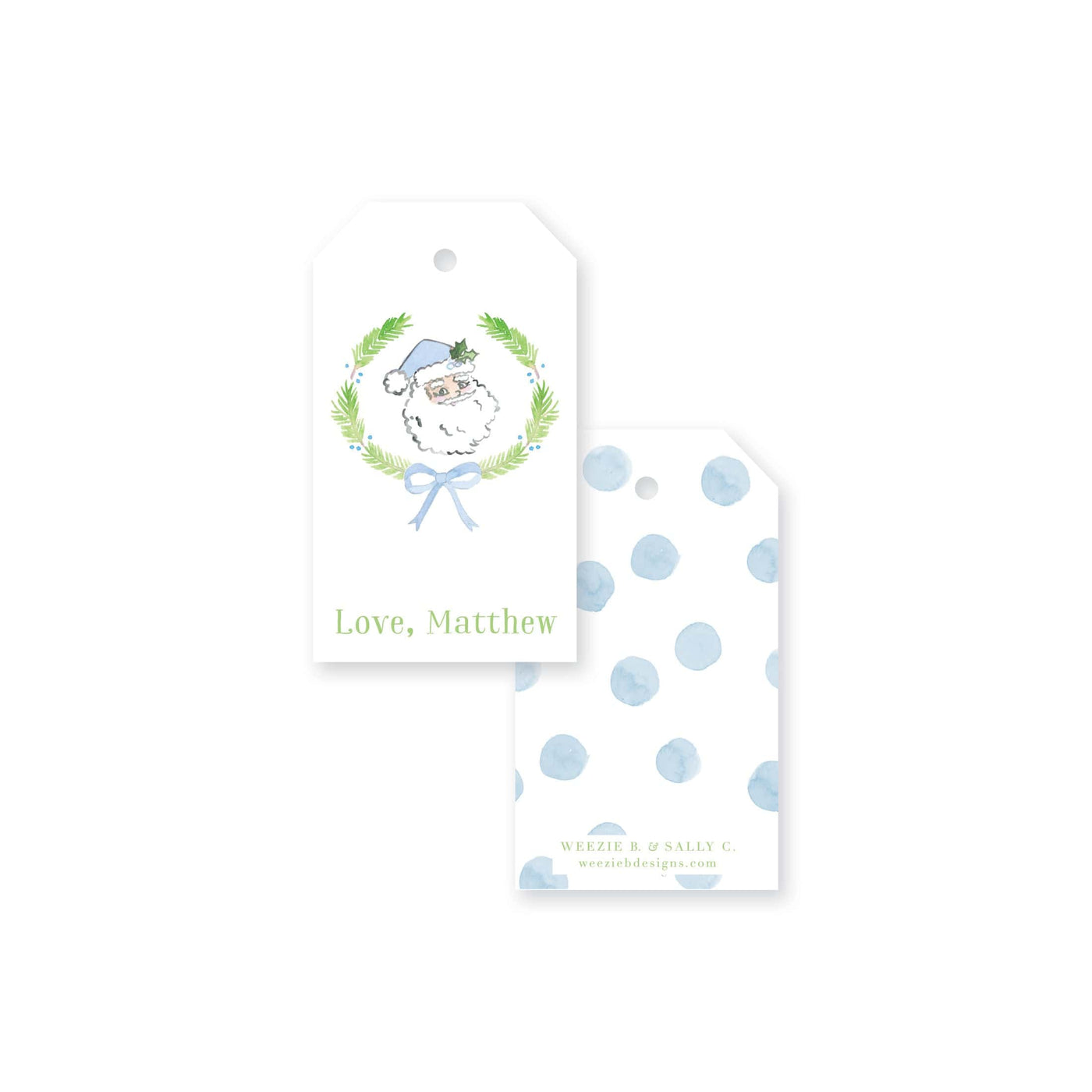 Vintage Santas Christmas Gift Tag