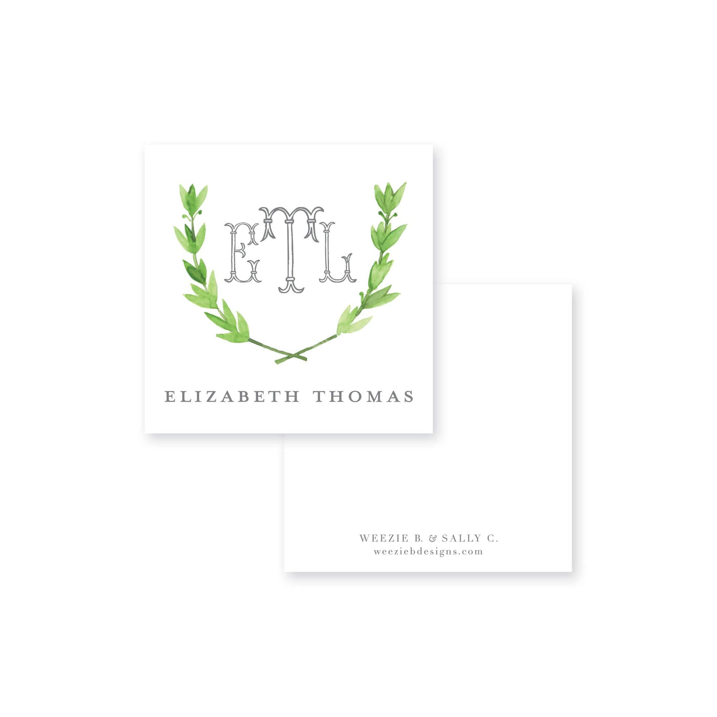 Watercolor Laurel Calling Card