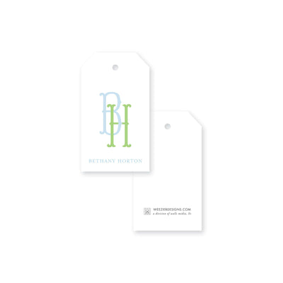 Weezie B. Designs | Two-Letter Fishtail Monogram Gift Tag