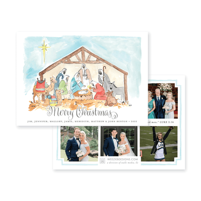 Watercolor Nativity Horizontal