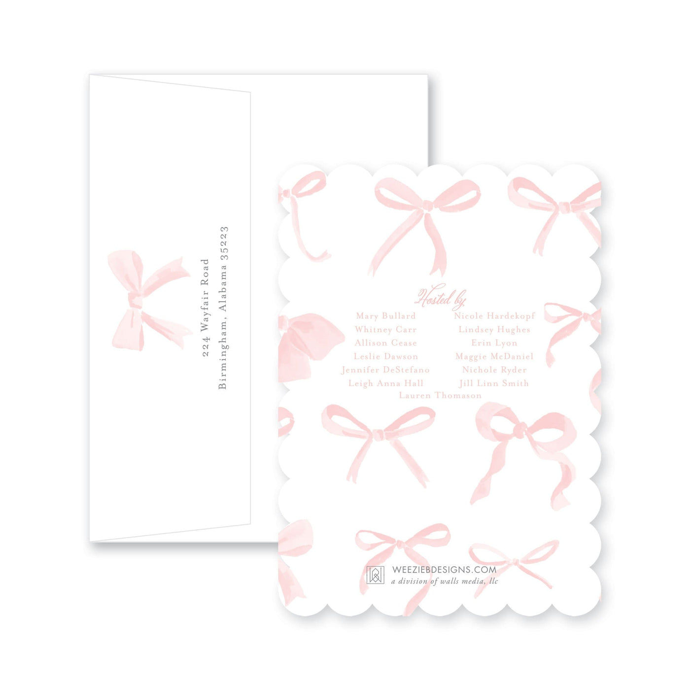 Bows In Watercolor Baby Shower