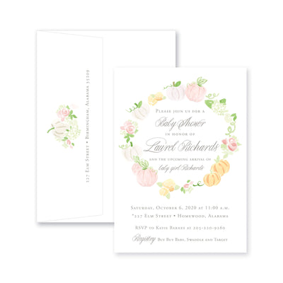 Pumpkin Floral Wreath Baby Shower