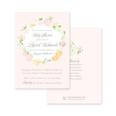 Pumpkin Floral Wreath Baby Shower