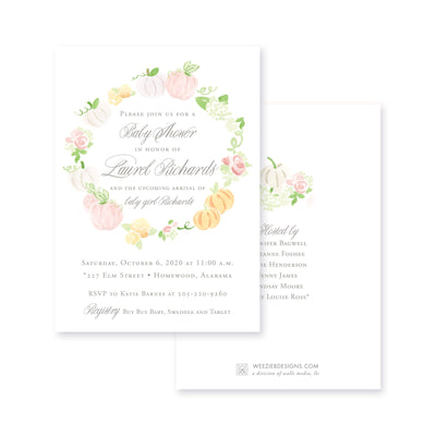 Pumpkin Floral Wreath Baby Shower