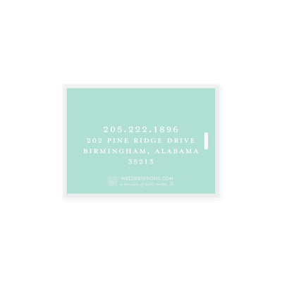 Weezie B. Designs | 2 Letter Intertwine On Seafoam Bag Tag
