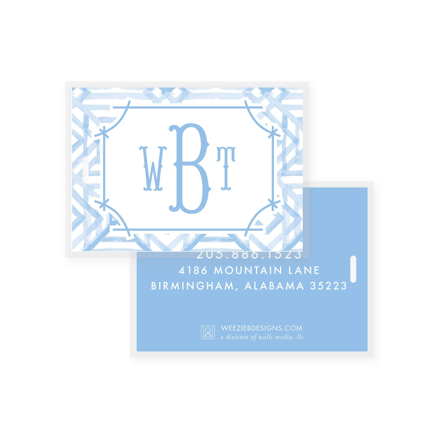 Weezie B. Designs | Watercolor Bamboo Bag Tag
