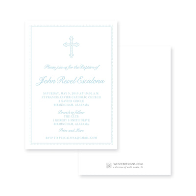 Weezie B. Designs | Sweet Dotted Cross Baptism Invitation