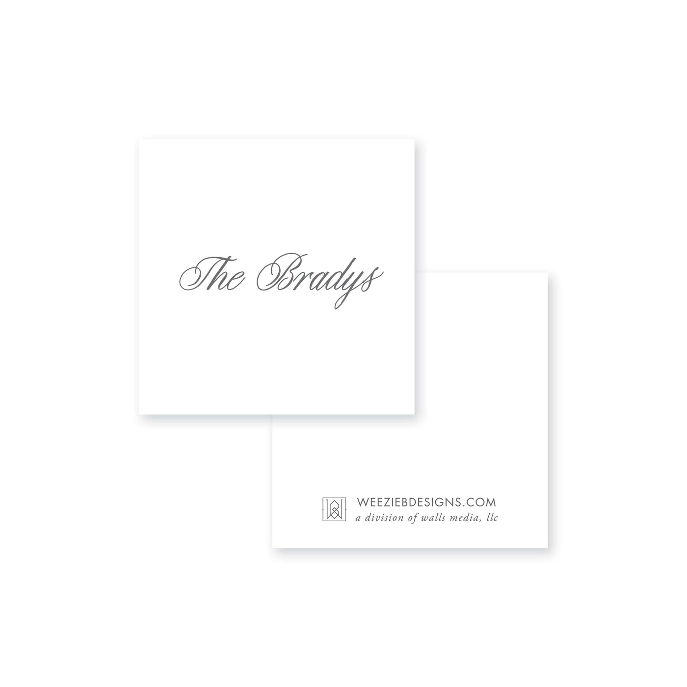 Weezie B. Designs | Name in Brush Calling Card